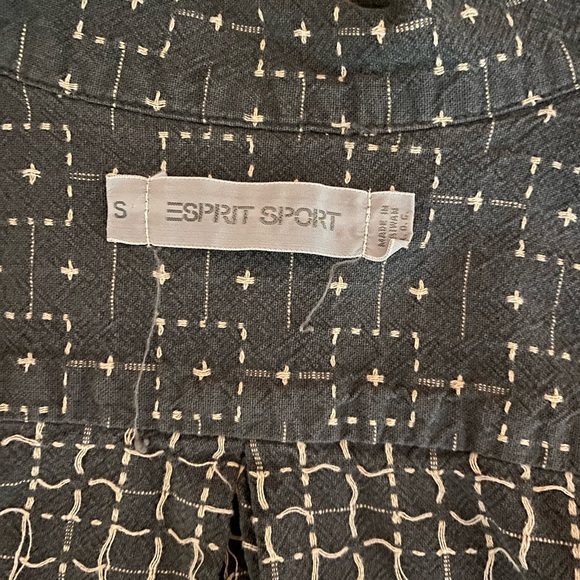 Vintage 90s Espirit Print Top Small Button Down - Picture 2 of 4